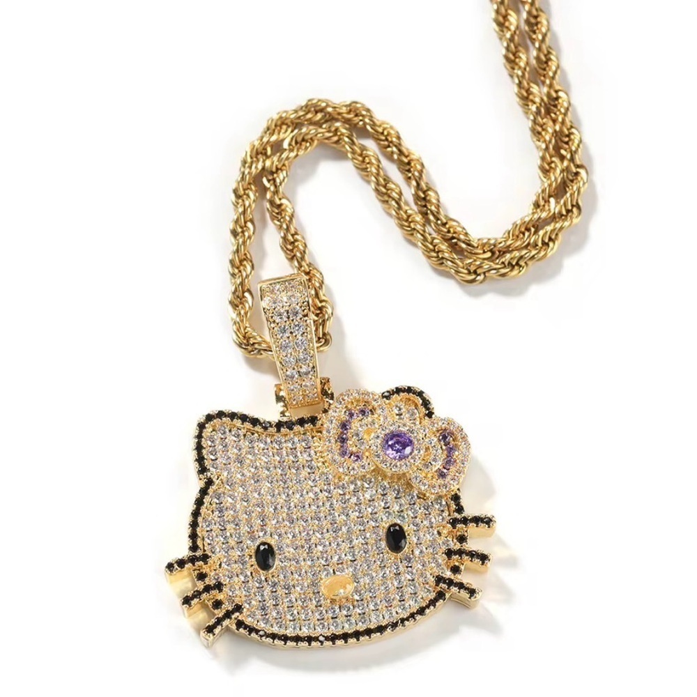 Hello Kitty Gold and Purple Necklace 18inch
